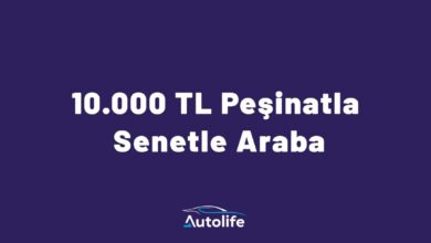 10.000 TL Peşinatla Senetle Araba